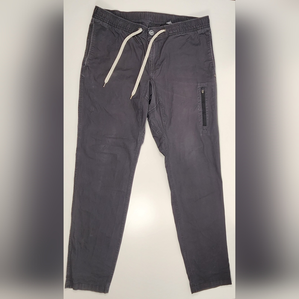 Vuori Men's Gray Organic Cotton Drawstring Jogger‎ Pants Size Large Casual